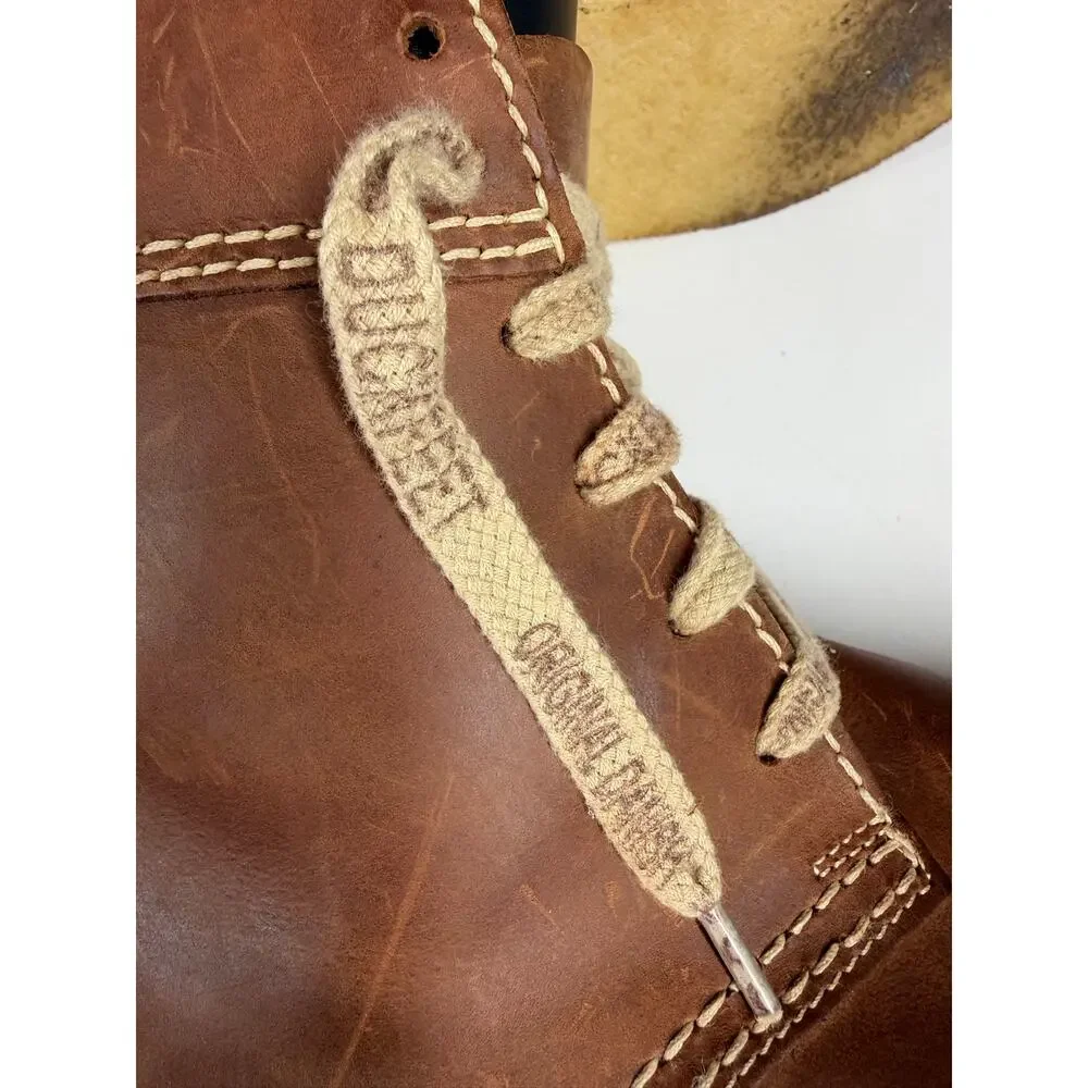DUCK FEET BOOTS SZ 7 Faborg Lace Leather Upper Crepe Soles Cocoa Handcrafted
